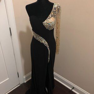 black/nude evening gown